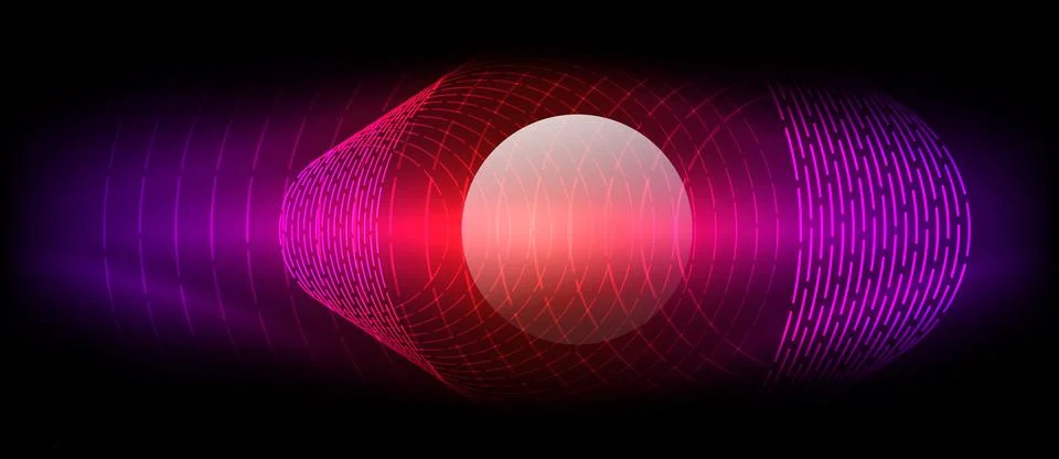 Neon wave lines with blend effect. Vector Illustration For Wallpaper, Banner Stock Illustration