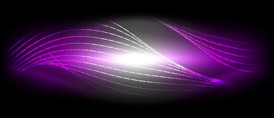 Neon wave lines with blend effect. Vector Illustration For Wallpaper, Banner Illustrazione stock