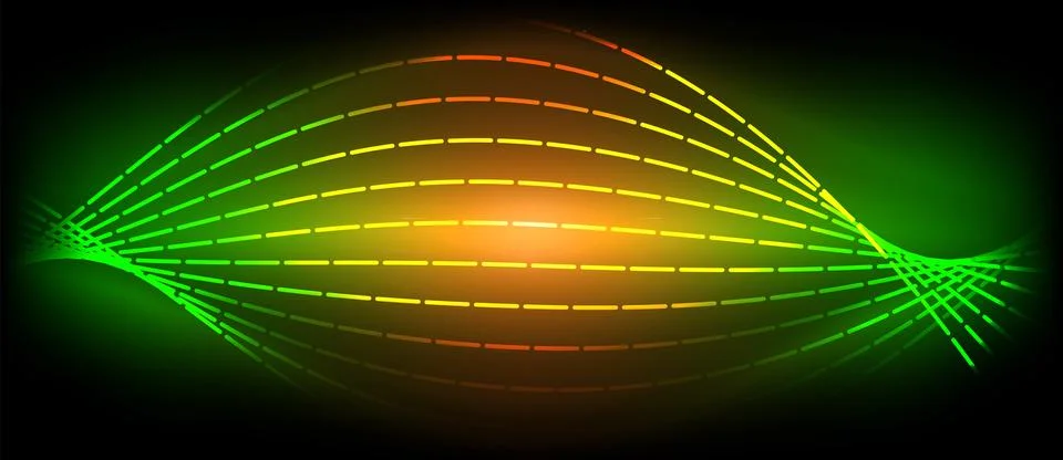 Neon wave lines with blend effect. Vector Illustration For Wallpaper, Banner 스톡 일러스트