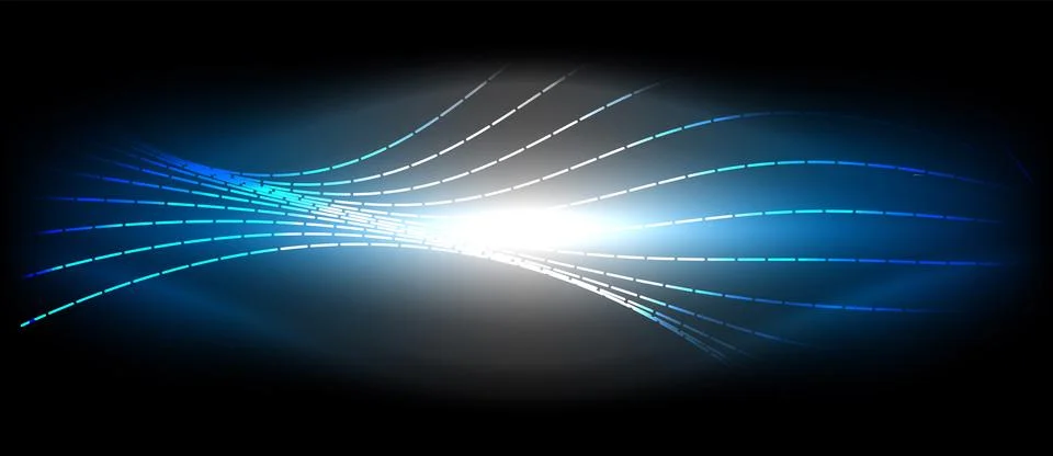 Neon wave lines with blend effect. Vector Illustration For Wallpaper, Banner Stock Illustration