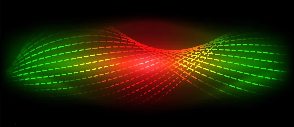 Neon wave lines with blend effect. Vector Illustration For Wallpaper, Banner Illustrazione stock