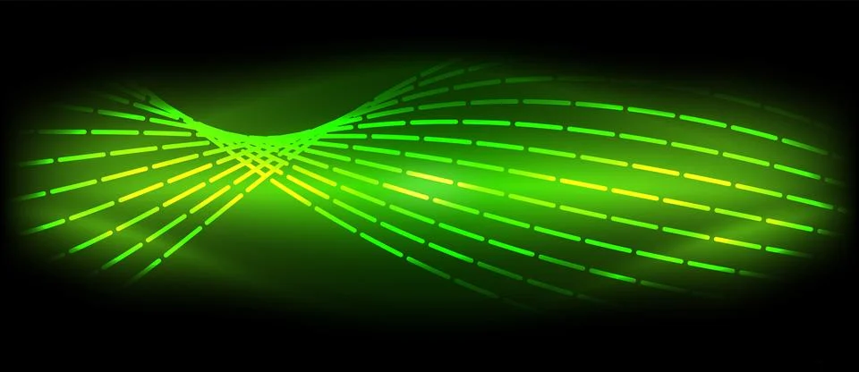 Neon wave lines with blend effect. Vector Illustration For Wallpaper, Banner Illustrazione stock