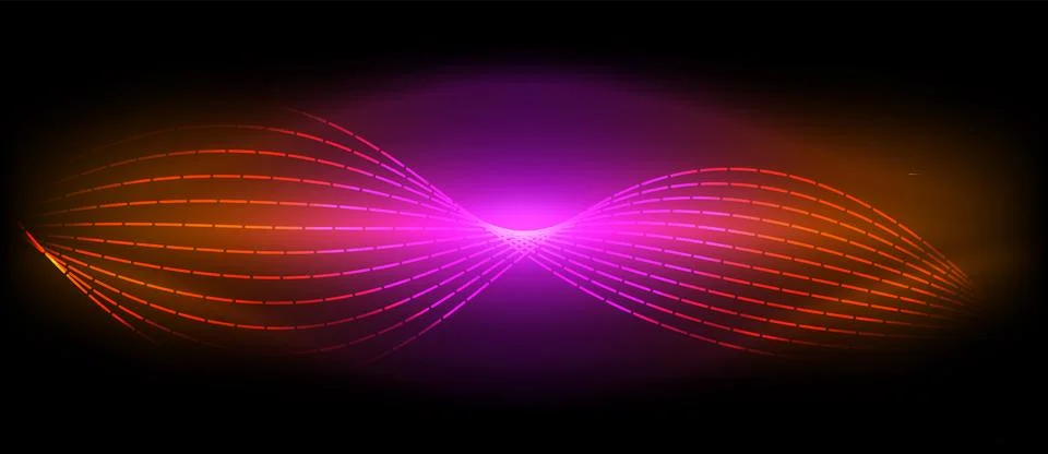 Neon wave lines with blend effect. Vector Illustration For Wallpaper, Banner Stock Illustration