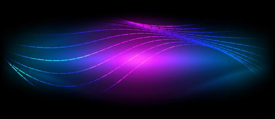 Neon wave lines with blend effect. Vector Illustration For Wallpaper, Banner 스톡 일러스트