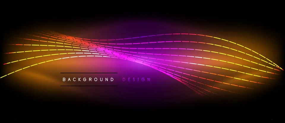 Neon wave lines with blend effect. Vector Illustration For Wallpaper, Banner Stock Illustration