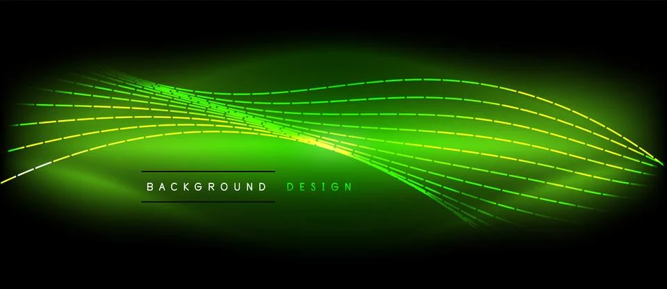Neon wave lines with blend effect. Vector Illustration For Wallpaper, Banner Stock Illustration