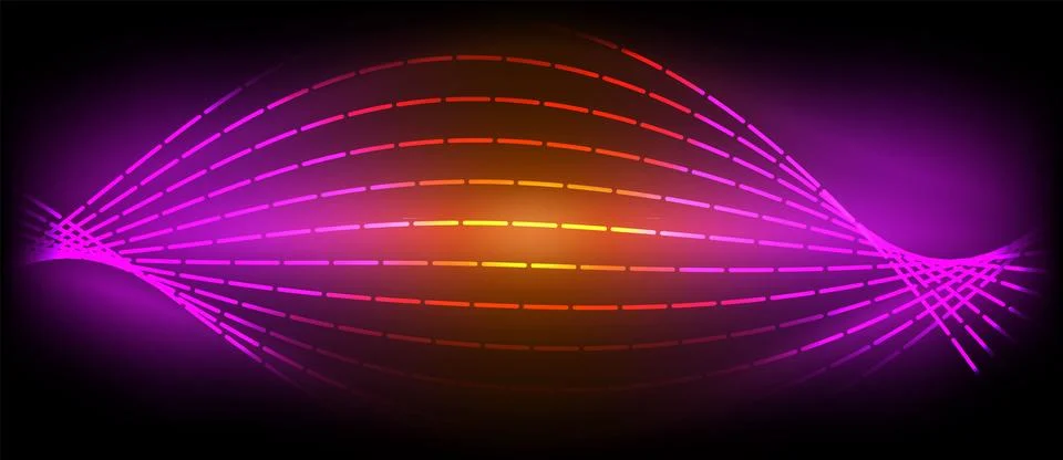 Neon wave lines with blend effect. Vector Illustration For Wallpaper, Banner Illustrazione stock