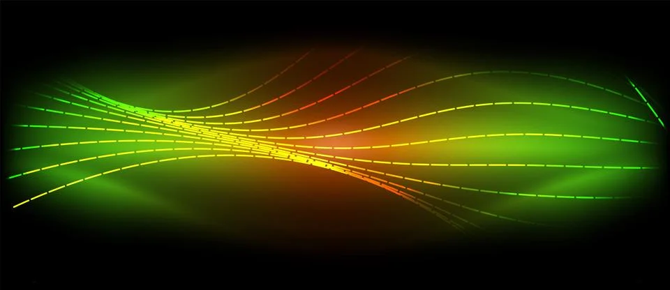 Neon wave lines with blend effect. Vector Illustration For Wallpaper, Banner Stock Illustration