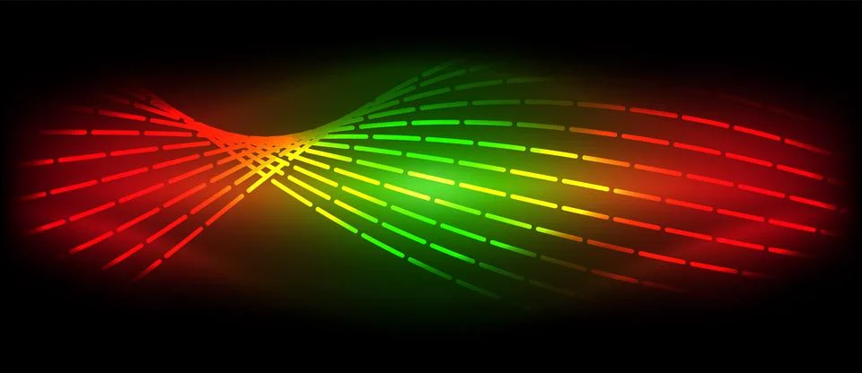 Neon wave lines with blend effect. Vector Illustration For Wallpaper, Banner Stock Illustration