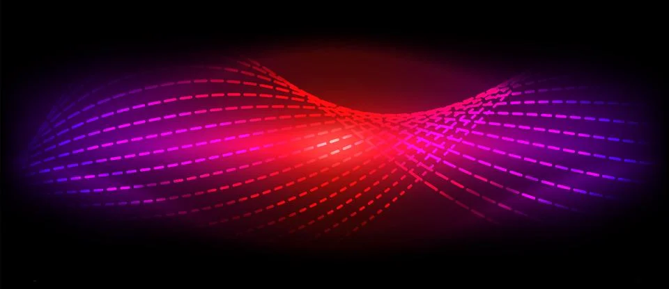 Neon wave lines with blend effect. Vector Illustration For Wallpaper, Banner 스톡 일러스트