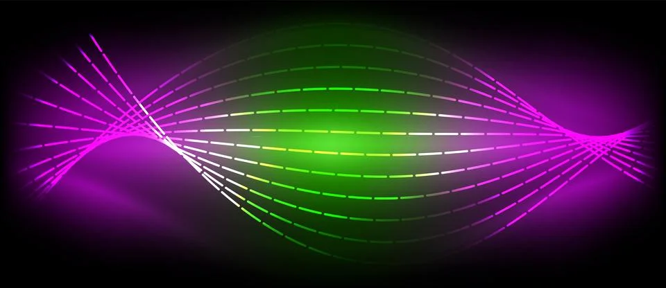 Neon wave lines with blend effect. Vector Illustration For Wallpaper, Banner Stock Illustration