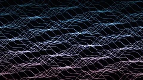 Neon Wave Lines - Futuristic Motion Graphics Seamless Loop Stock Footage 346250510