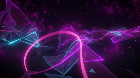 Neon Wave Ride, Glowing Abstract Motion Background Stock Footage 312249989