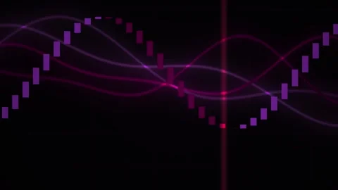 Neon waveform data visualization graphics. Stock Footage 340039455