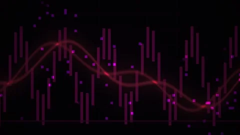 Neon waveform data visualization technology. Stock Footage 340039510
