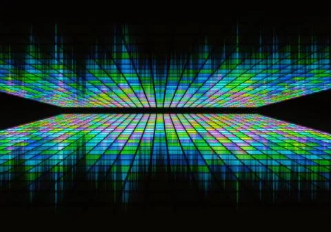 Neon waveform pattern on black backgrounds 스톡 일러스트