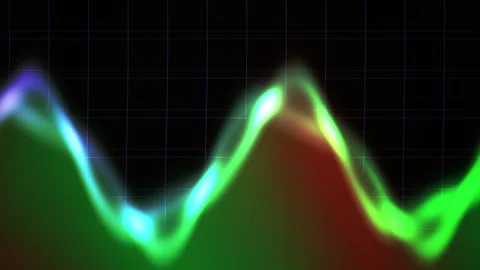 Neon Waveform Patterns on Black Background. Stock Footage 334891155