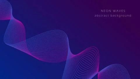 Neon waves abstract background vector graphics Stock Illustration