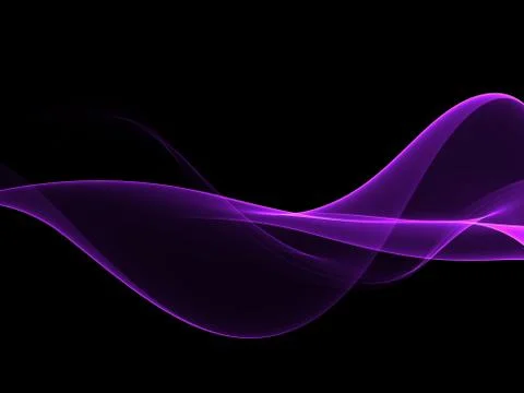 Neon waves on black, border design element Stock Illustration