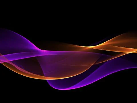 Neon waves on black, border design element 스톡 일러스트