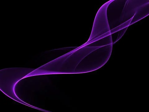 Neon waves on black, border design element Stock Illustration