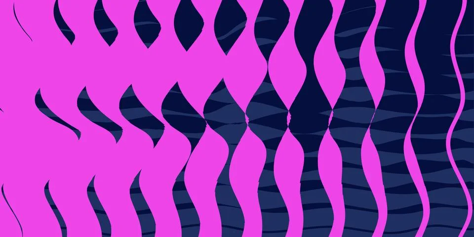 Neon Waves: A Bold Abstract Pattern of Pink and Blue Vertical Wavy Lines on.. Illustrazione stock