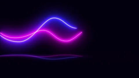 The neon waves move with the reflection. Stock Footage 265774625