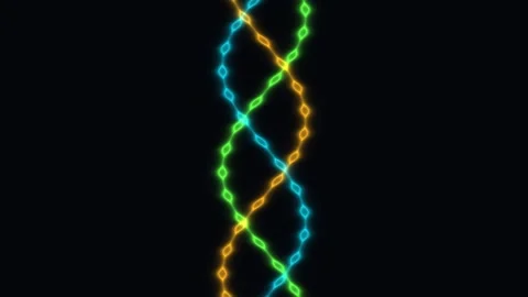 Neon Wavy Light Trails on Black Seamless Loop Stock Footage 340594238