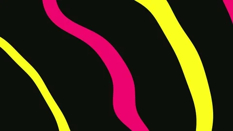 Neon wavy lines abstract motion background, in pink and yellow Stock Footage 339621716