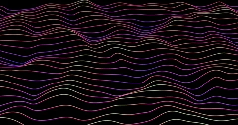 Neon wavy lines background. Looped animation Stock Footage 277082476