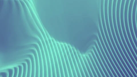 Neon wavy pattern of curving lines. 3d rendering digital animation background Stock Footage 254400656
