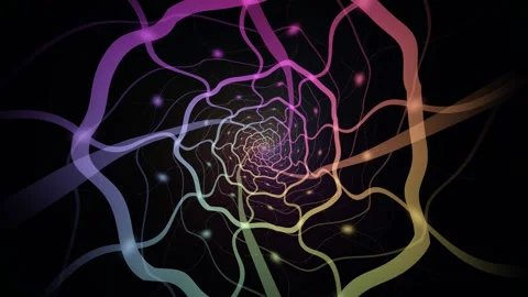 Neon Wavy Tunnel of Light Seamless Loop Stock Footage 340506013