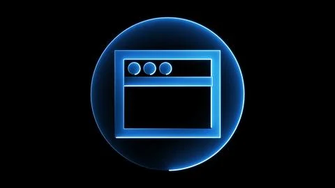 Neon Web Browser Icon Stock Illustration