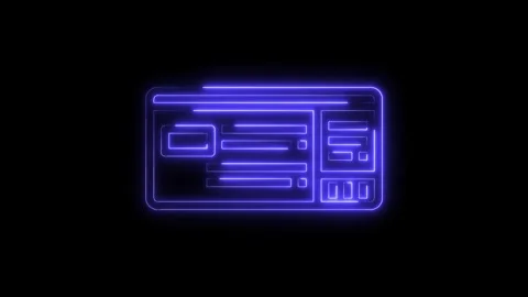 Neon web form interface with glowing blue outline on dark background for Video stock 322971379