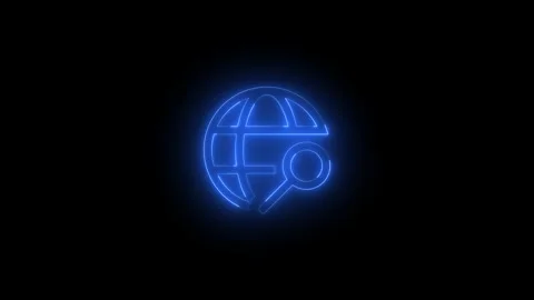 Neon web search icon glowing black background animation Stock-Footage 289738895
