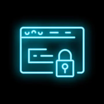Neon webpage displaying secure connection icon Stock-Illustration