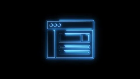 Neon webpage interface animation on black background digital design futuris.. Stock-Footage 314542251