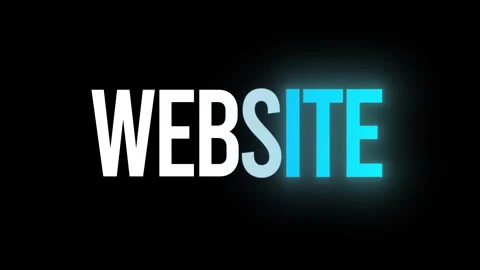 Neon Website text animation on black background Stock Footage 337273089