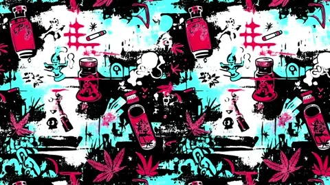 Neon Weed Surge – Diagonal motion Stock-Footage 306479764