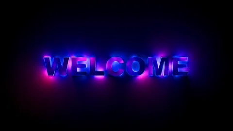 Neon Welcome Text Loop with Futuristic Glowing Gradient Lighting. Looped an.. Stock Footage 320163736