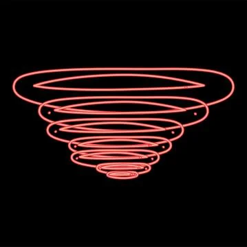 Neon whirlwind red color vector illustration image flat style Stock Illustration