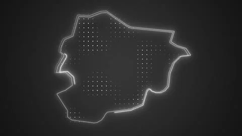 Neon White Andorra Map Borders Outline Background Wallpaper Illustrazione stock