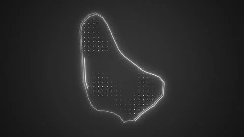 Neon White Barbados Map Borders Outline Background Wallpaper Stock Illustration