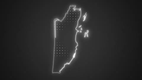 Neon White Belize Map Borders Outline Background Wallpaper Illustrazione stock