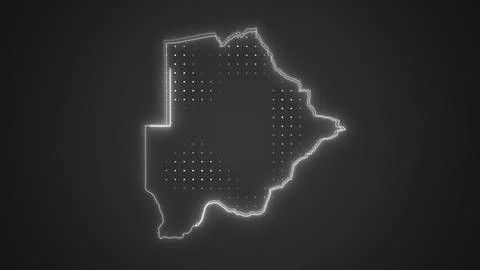 Neon White Botswana Map Borders Outline Background Wallpaper Stock Illustration