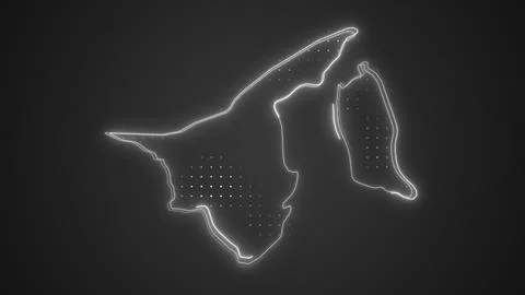 Neon White Brunei Map Borders Outline Background Wallpaper Stock Illustration