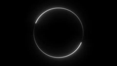 Neon white circle glowing animation loop. 動画素材 331897201
