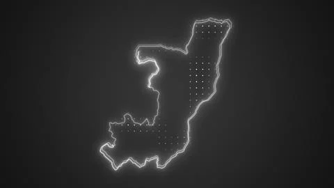 Neon White Congo (Republic of the Congo) Map Border Outline Background Wallpaper Stock Illustration