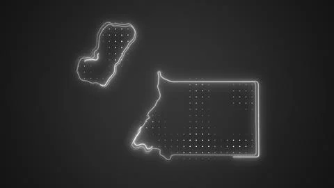 Neon White Equatorial Guinea Map Borders Outline Background Wallpaper Stock Illustration