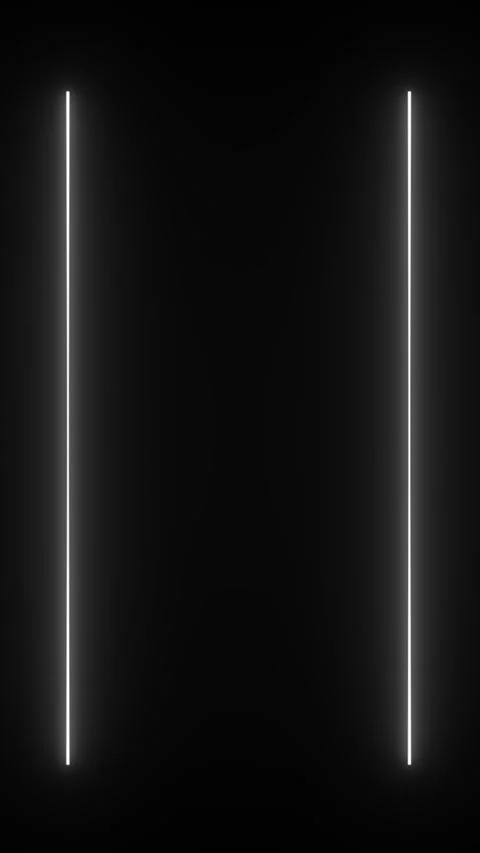 Neon white glowing frame animation loop on a vertical black background Stock Footage 336382522
